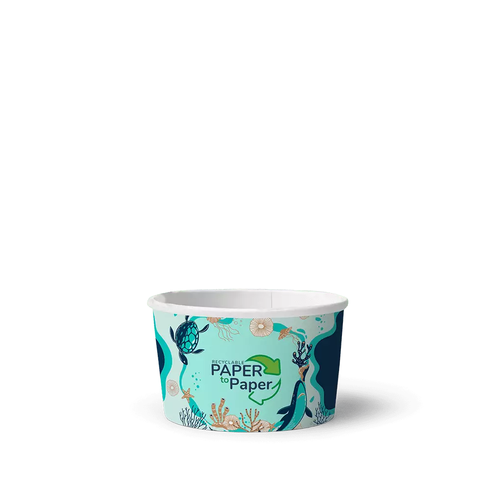 Ice cream cup 120ml Ø78mm 4oz cardboard white image 1