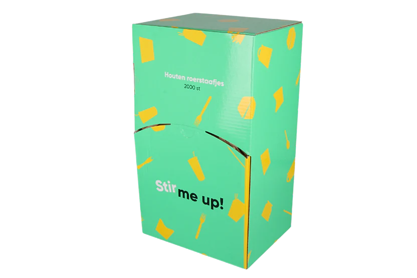 Wooden stirrers in dispenser box 14 cm FSC 100% wood image 2