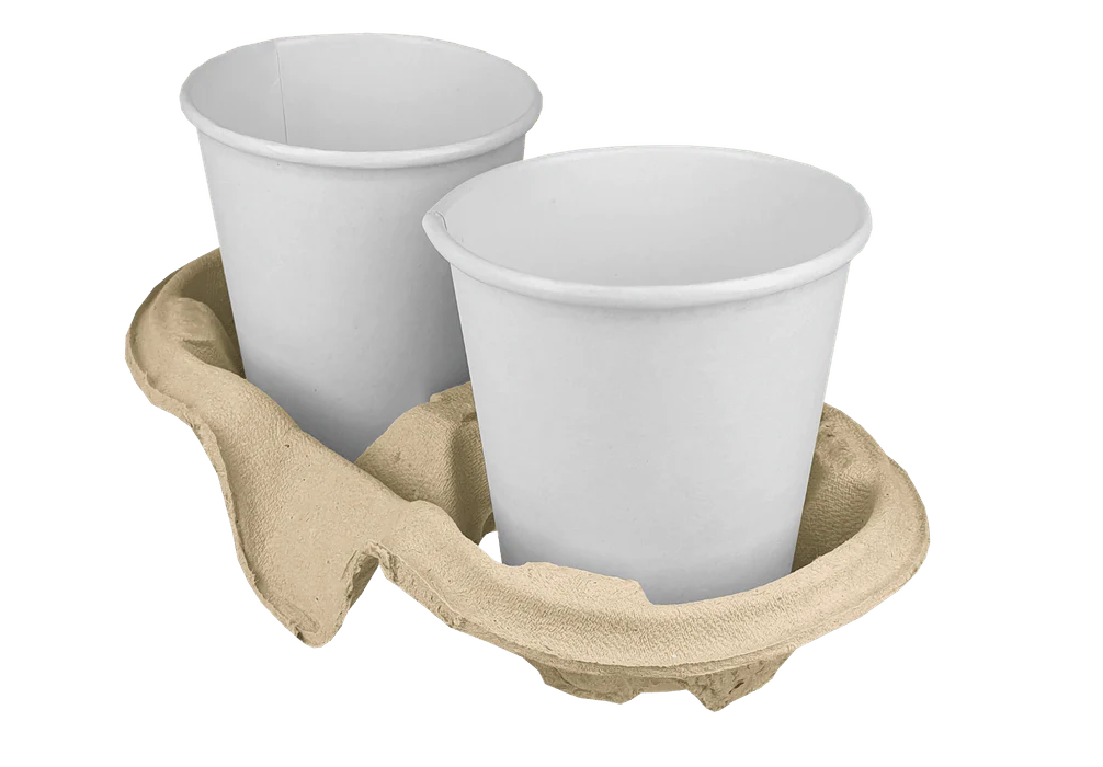 Cup carrier for 2 cups, recycled cardboard image 2