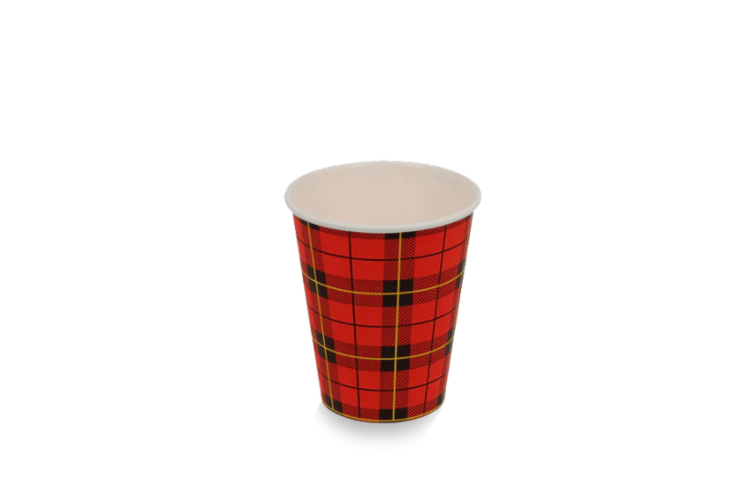 Cardboard coffee cup 150cc 6oz tartan image 1