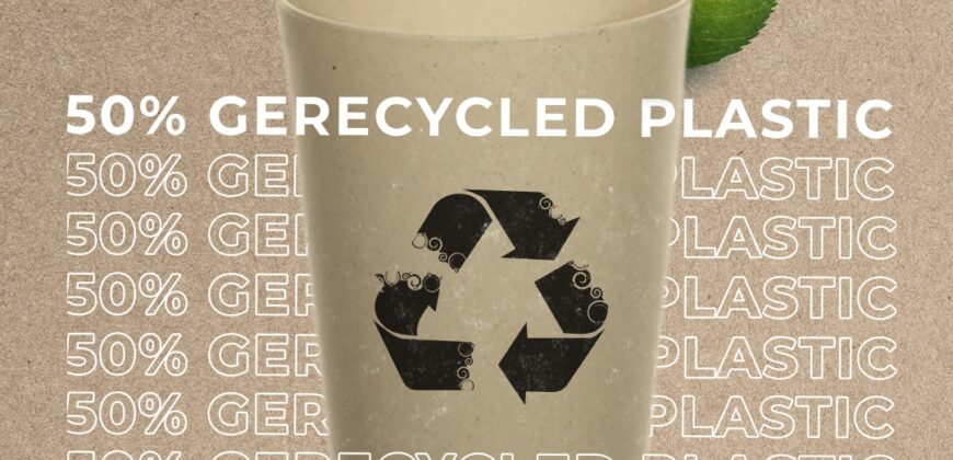 PromoCup 30R-50 made from 50% recycled plastic! ♻️
